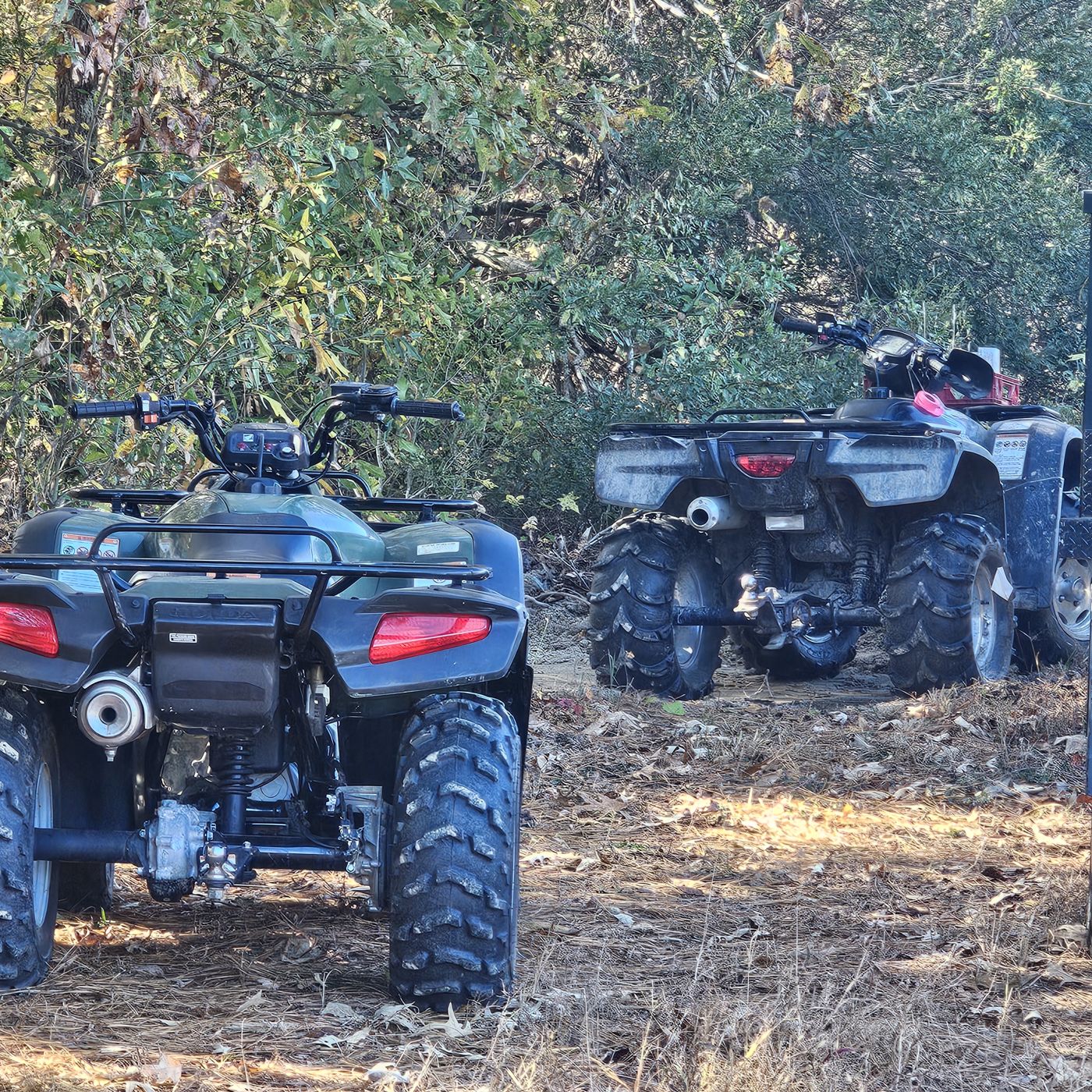 ATVs staged for accessing the property